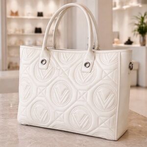 Valentino Orlandi Ivory/White Quilted Tote. NEW!-LAST ONE!